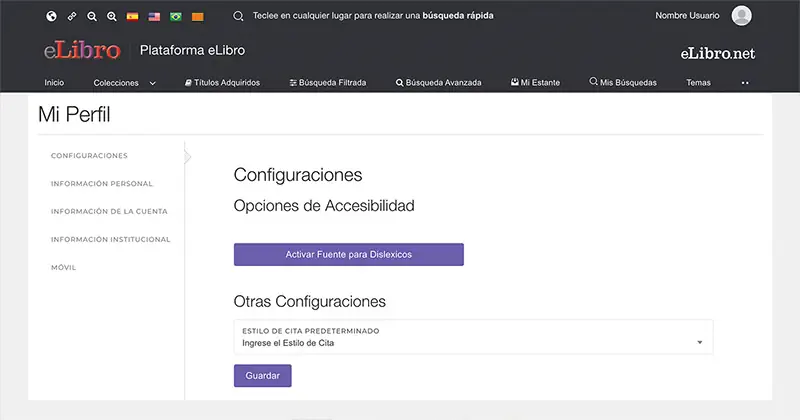 Ayuda-Lector del libro - Fuenre para disléxicos