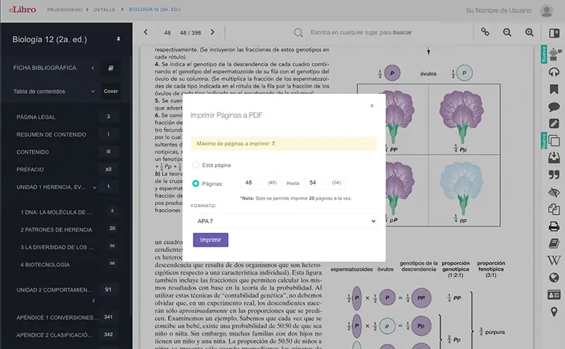 Ayuda-Lector del libro - Imprimir
